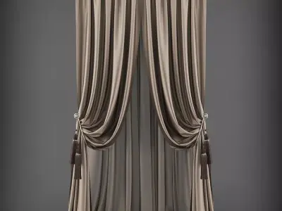 Curtain 3D Low-poly 3D model shop