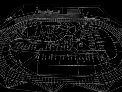 Small Town Speedway Game Ready Low-poly 3D model