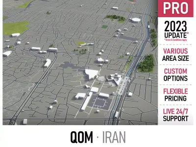 Qom - city Low-poly 3D model