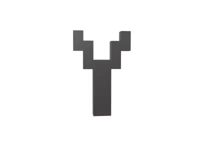 Pixel Font Y v1 001 Low-poly 3D model