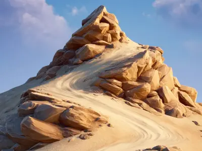 Stylized Sandpiles 3D model