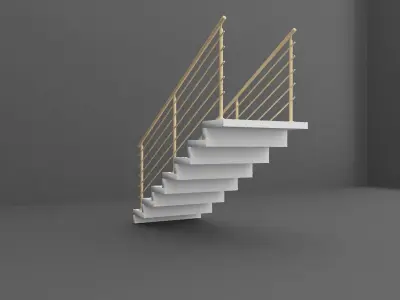 Stairs staircase gold Free 3D model