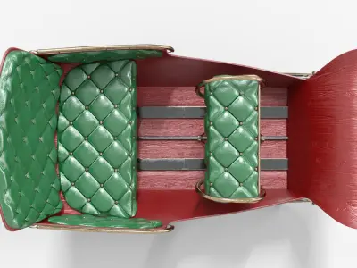 Santa Claus Sleigh  Low-poly 3D model