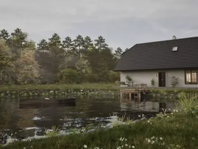 Idyllic Countryhouse Scene 3D model