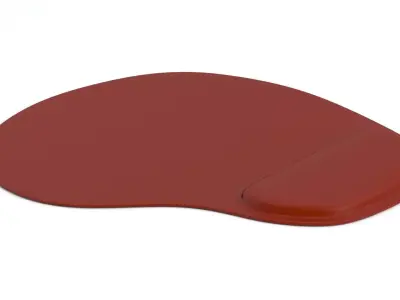 Mousepad With Wrist Support Red 3D model