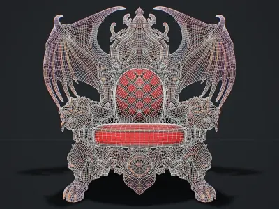 Fantasy Throne 1 game ready 3d model Low-poly 3D model