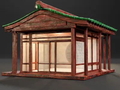 Japanese Tea House Low-poly 3D model