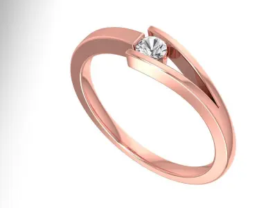 Solitaire Wedding Engagement Women Band Ring 3D print model shop