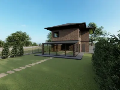 Villa in the village 3D design 3D model