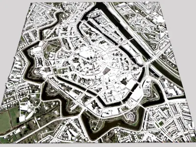 Cityscape Middelburg Netherlands 3D model