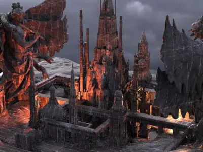 Hell gate Blood font City 1 3D model