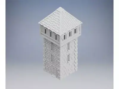 Medieval stone tower  Free 3D print model