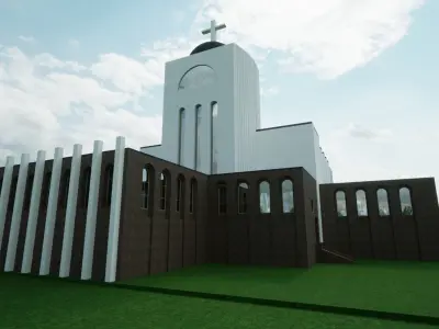 church in Leszno Poland shell 3D model
