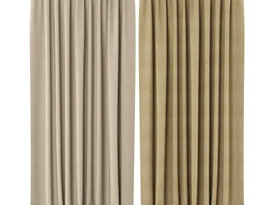 Curtains 130 HR BELGIAN TEXTURED LINEN DRAPERY 3D model