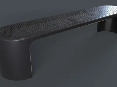 Metal Modern Bench 1 PBR Game Ready Low-poly 3D model