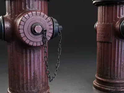 Vintage Fire Hydrant 3D Model Low-poly 3D model