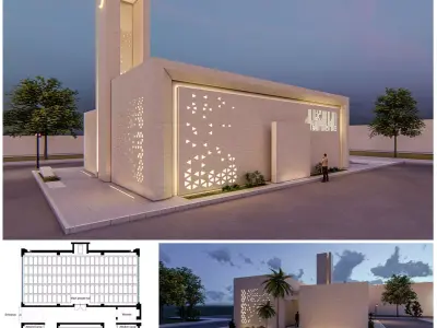 Mosque islamic design 3D model