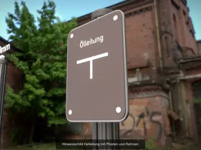 Alle Hinweisschilder mit Pfosten und Rahmen 3D Model Pack