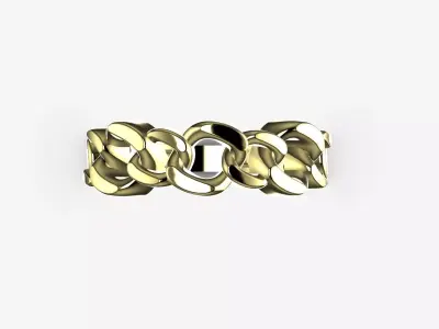 Cuban Link Statement Ring 14K Gold 3D print model