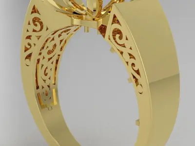 Ring boutique set Blooming Lily 3D print model