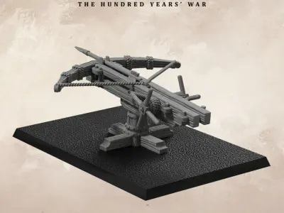 Mediaval giant crossbow war machine 14th century 3D print model
