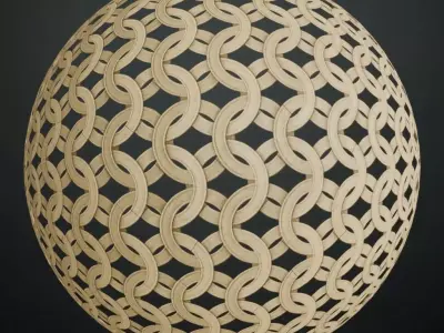 Gold Circular Chainmail PBR Seamless Texture