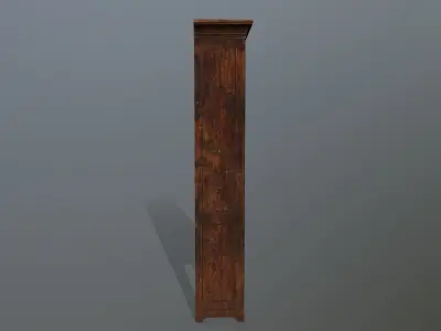 Cupboard 2 wooden shelf Low-poly 3D model