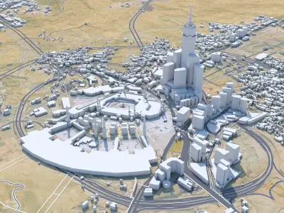 Mecca Downtown Saudi Arabia Low-poly 3D model