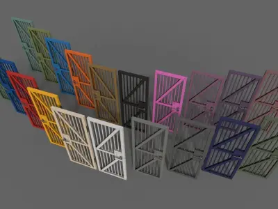 PBR Metal Door Gate B Low-poly 3D model