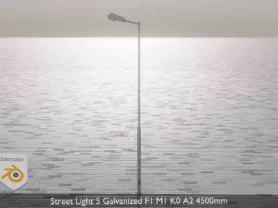 Street Light 5 Galvanized F1 M1 K0 A2 4500mm  Low-poly 3D model
