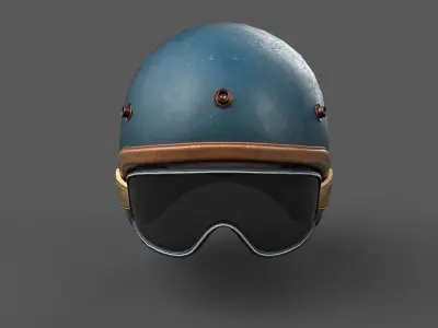 Helmet scifi bike  Low-poly 3D model