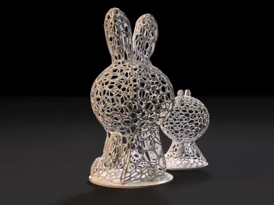 Figurine hare bear 3D print model