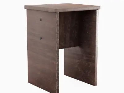 Wooden Stool 04 Low-poly 3D model