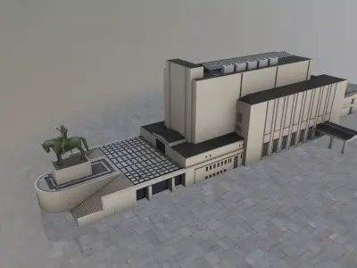 Prague Vitkov Memorial Low-poly 3D model