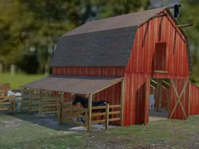 Architectural asset barn 3D model