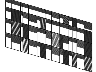Revit Curtain Panel with Dynamic Louvers Fully Parametric System 3D model