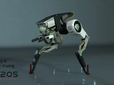 two legs robot animation 3D model