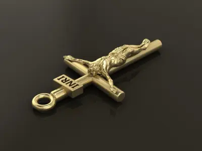 JESUS CROSS PENDANT LARGE SIZE  3D print model