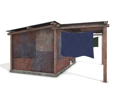 Metal Plates Shed 3 Low-poly 3D model