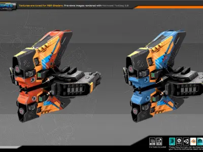 SF Heavy Drone ZR6 Low-poly 3D model