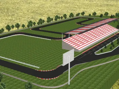 ready race track  for RACE games  Low-poly 3D model