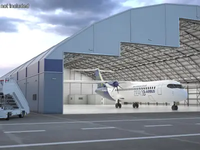  Airbus ZEROe Turboprop Rigged for Maya 