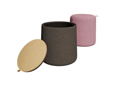 Alicia Storage Stool and Coffee Table Low-poly 3D model