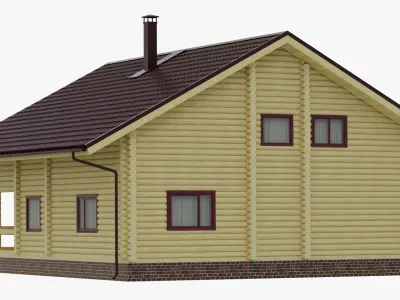 wooden house 3D model