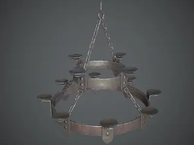 Chandelier Medieval Low-poly 3D model