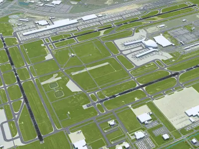 Indianapolis Airport 12km Low-poly 3D model