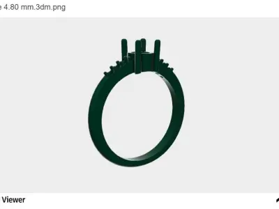 Women Ring with a Round Cut Center Stone 3D print model