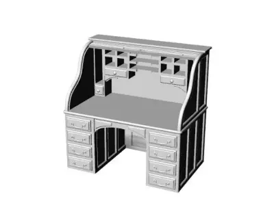 Dolls House Miniature Edwardian Rolltop Writing Desk 12th Scale 3D print model