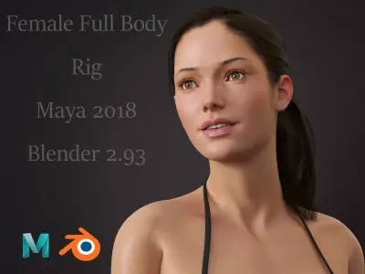 Female Full Body Rig Low-poly 3D model