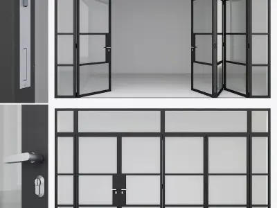 Aluminium door 9 3D model